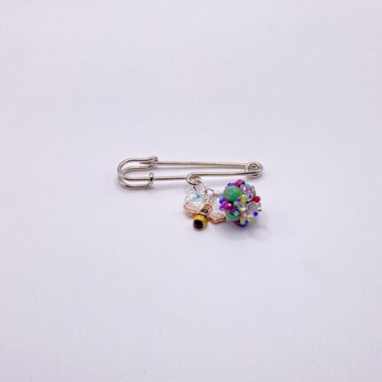 Bridge of Flowers and Bee Silver Pin