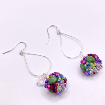 Bridge of Flowers SImple Silver Hoop Earrings scaled