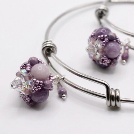 Lepidolite Bangle Bracelets Semi precious jewelry scaled