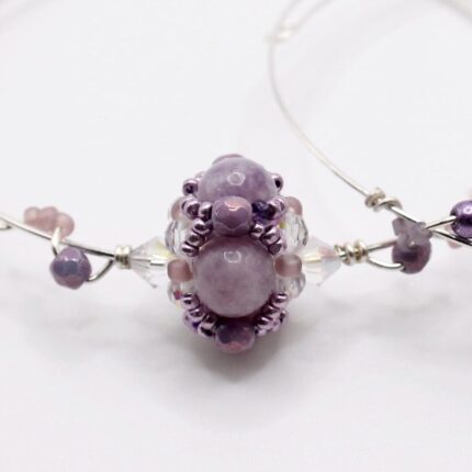 Lepidolite Wire Wrapped bracelet Macro scaled