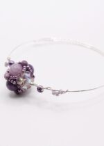 Semi precious lepidolite wire wrapped bracelet Left macro view scaled