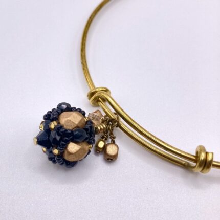 Wild Tigress Handbeaded Glass and Crystal Bangle Bracelet scaled