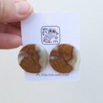Handmade Olive Wood Earrings - Image 2