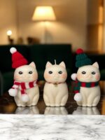 Cat Candle – Handcrafted Decorative Soy Candle with Optional Blue Spruce Scent