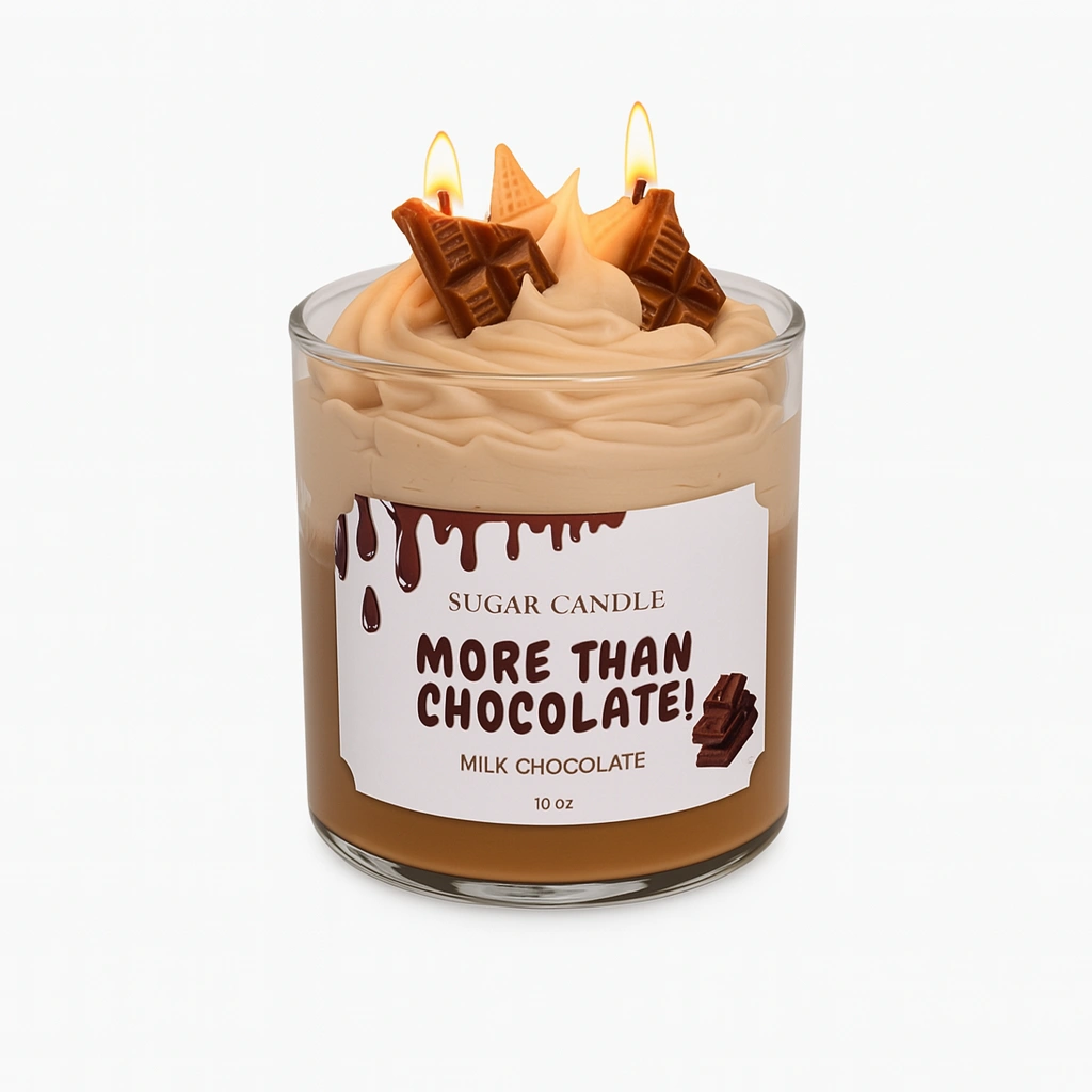 image (8) More Than Chocolate | Chocolate-Scented Vegan Soy Candle - Image 1